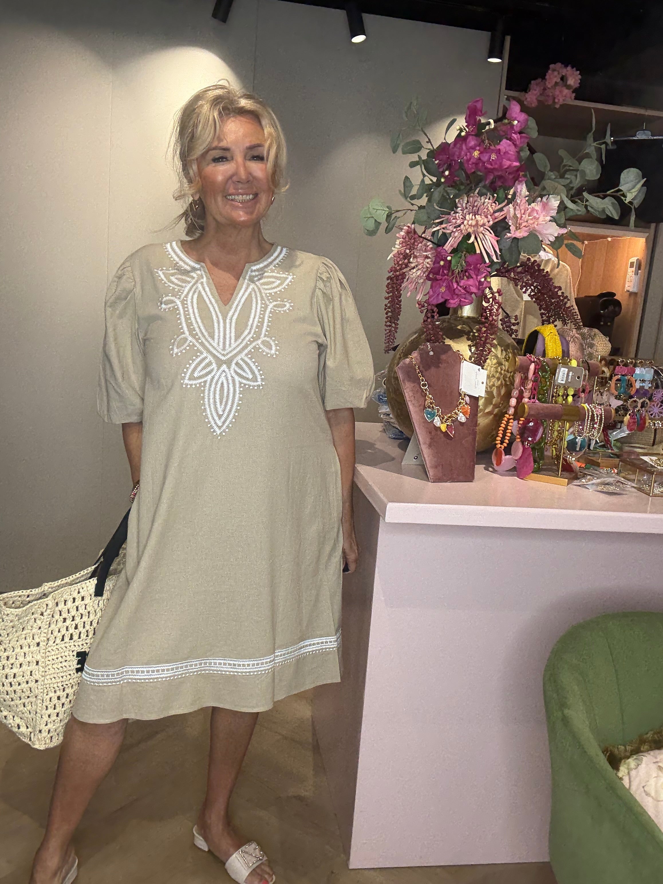 🌸 Jurk “Côte d’Amour” – Beige 🌸